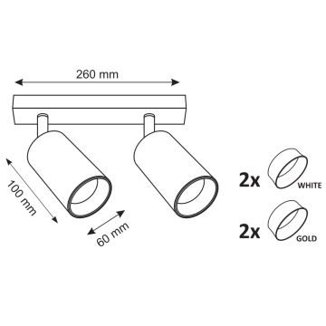 Spotlight MARIBEL 2xGU10/10W/230V white