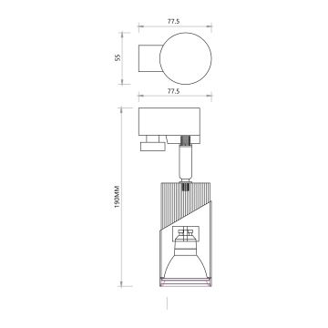 Spotlight NEO for rail system 1xGU10/8W/230V white