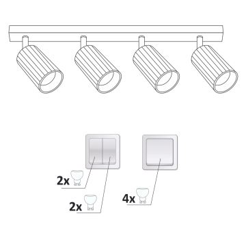 Spotlight NICEA 4xGU10/10W/230V white