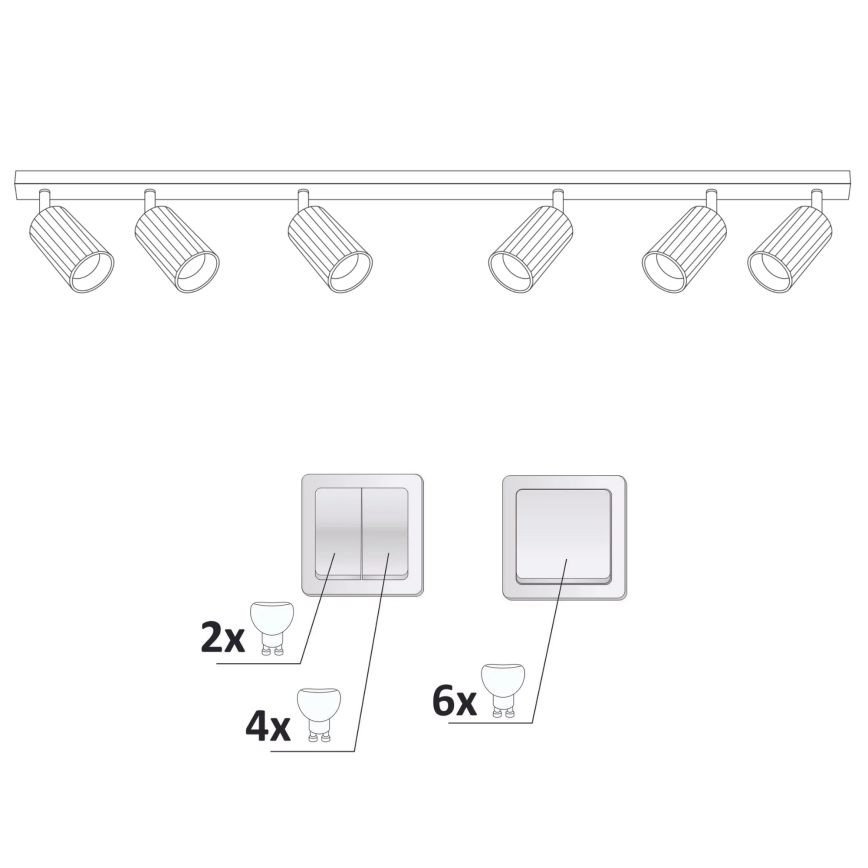 Spotlight NICEA 6xGU10/10W/230V white