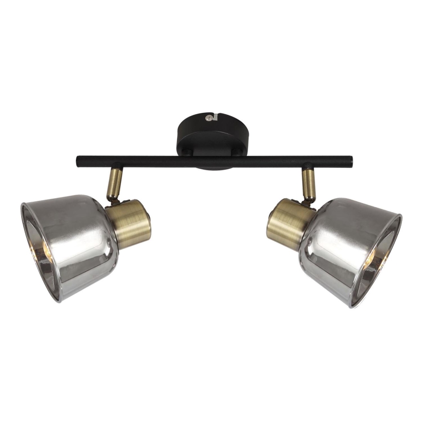 Spotlight SMOKY 2xE14/9W/230V black/brass/grey