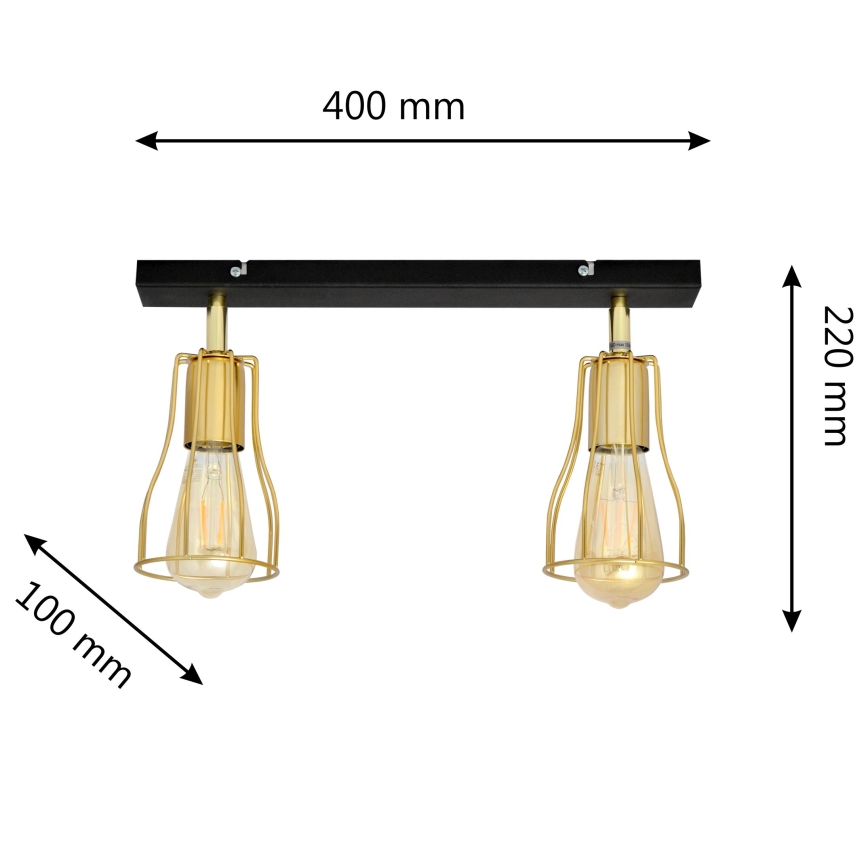 Spotlight TUBE 2xE27/60W/230V gold/black