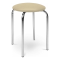 Stool CHICO 47x41 cm beige/chrome