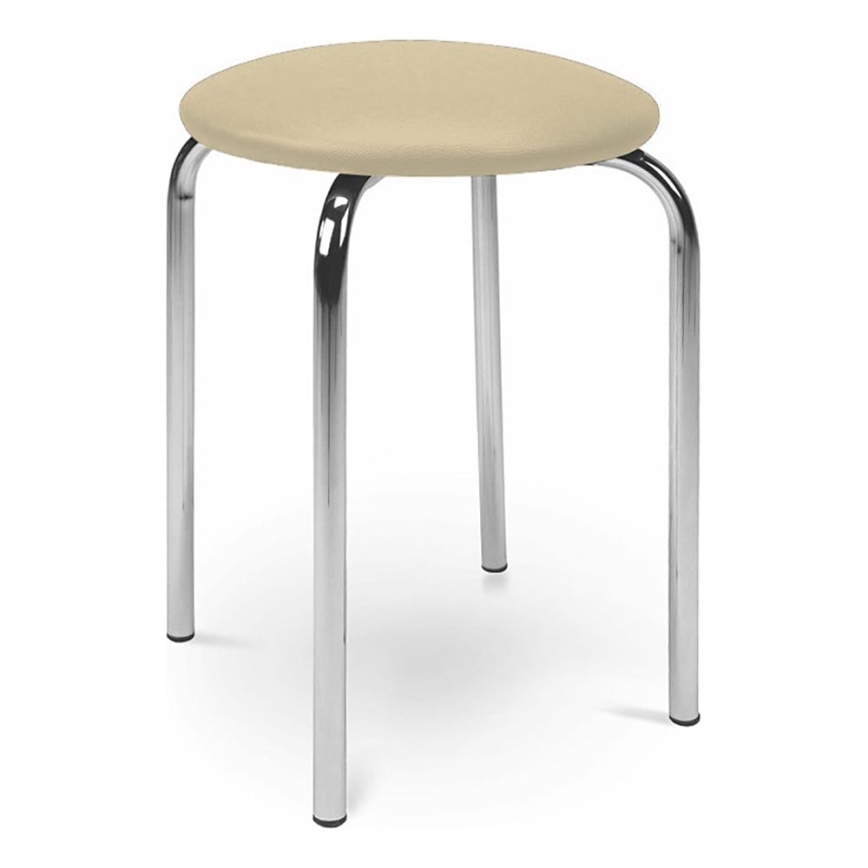 Stool CHICO 47x41 cm beige/chrome