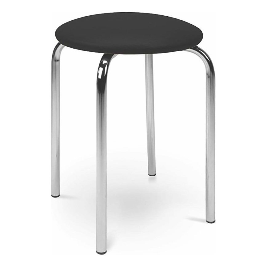 Stool CHICO 47x41 cm black/chrome