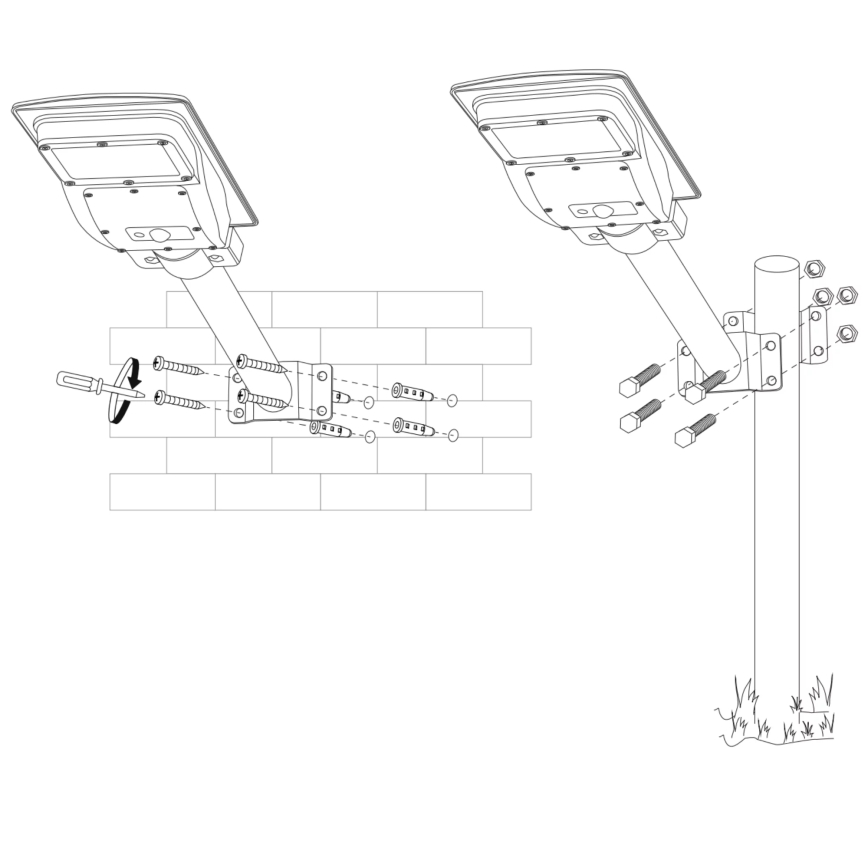 Street lamp holder with a mounting set STREET black