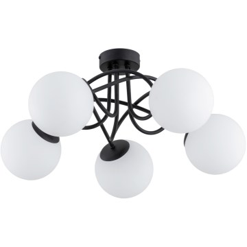 Surface-mounted chandelier BANKO 5xE14/10W/230V black