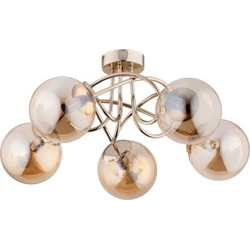 Surface-mounted chandelier BANKO 5xE14/10W/230V brass