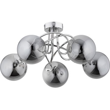 Surface-mounted chandelier BANKO 5xE14/10W/230V shiny chrome