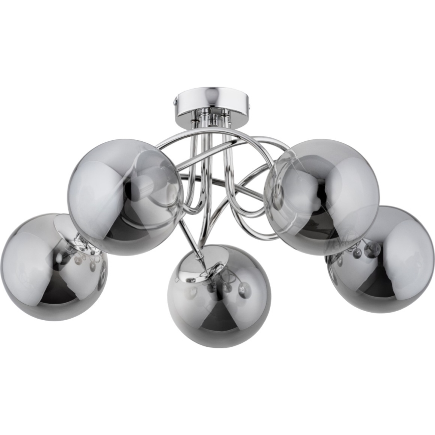 Surface-mounted chandelier BANKO 5xE14/10W/230V shiny chrome