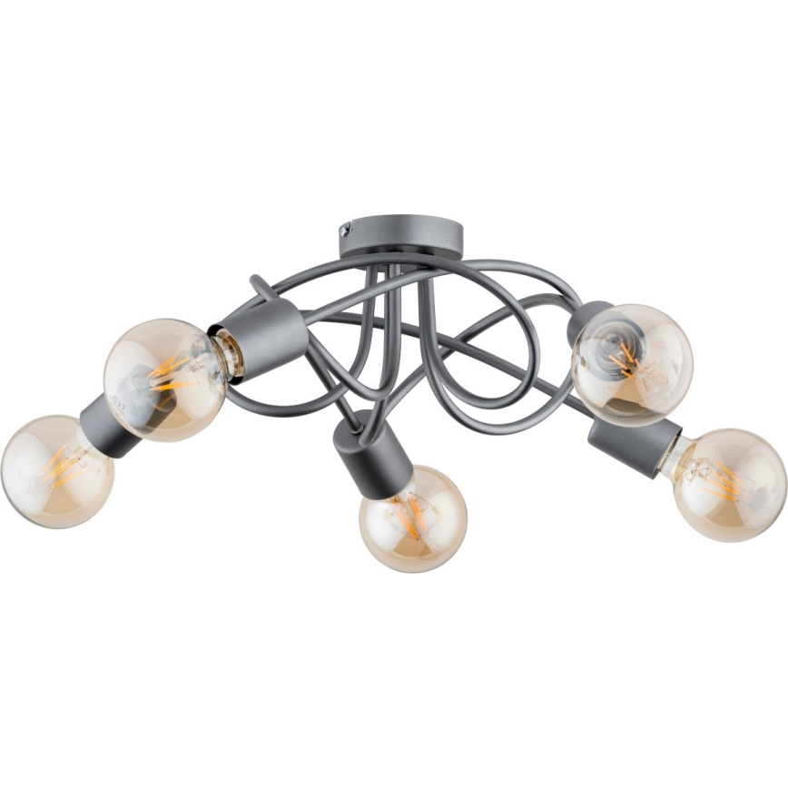 Surface-mounted chandelier BOSTON 5xE27/15W/230V grey