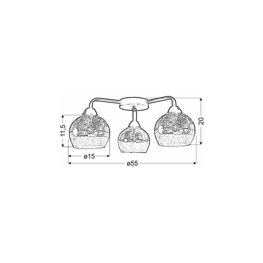 Surface-mounted chandelier CROMINA 3xE27/60W/230V