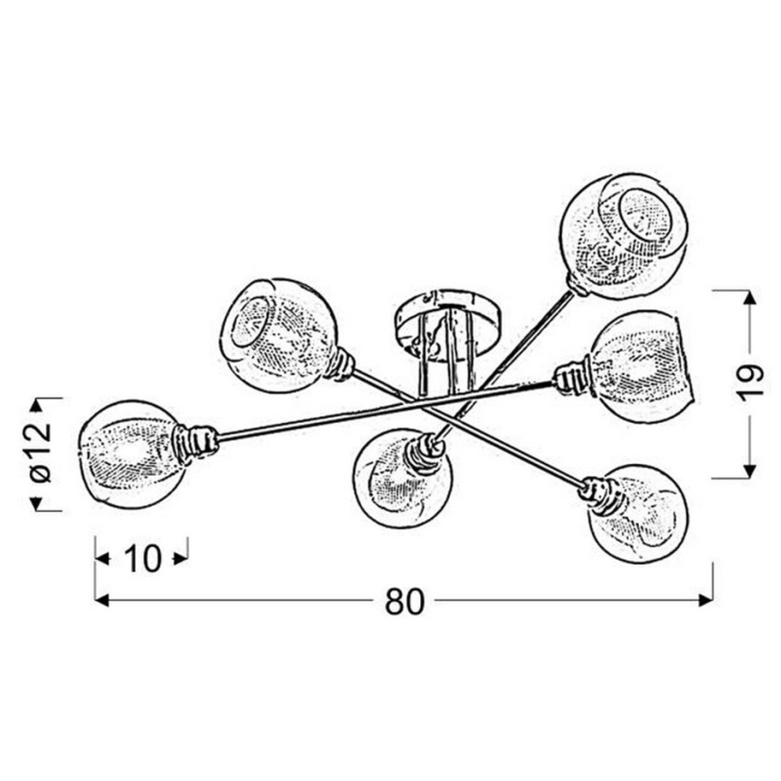 Surface-mounted chandelier DIXI 6xE14/40W/230V