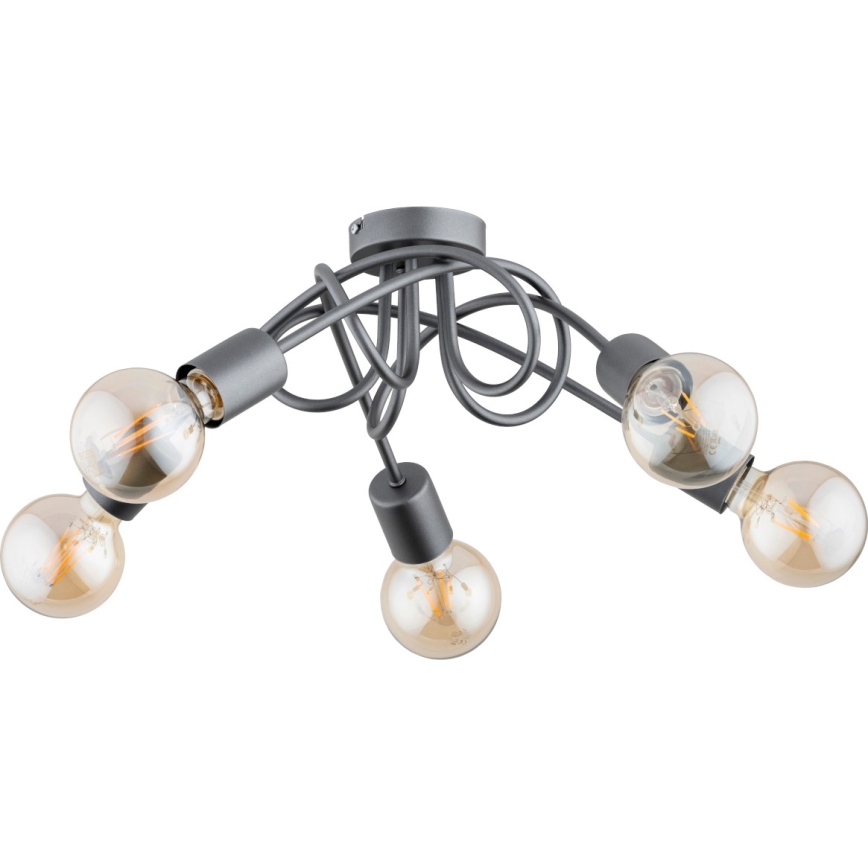 Surface-mounted chandelier INTER 5xE27/15W/230V grey