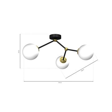 Surface-mounted chandelier JOY 3xE14/40W/230V black/gold