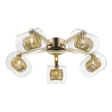 Surface-mounted chandelier KLASS 5xG9/3W/230V golden