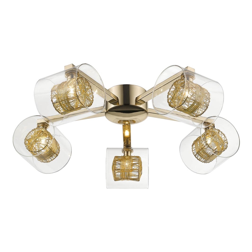 Surface-mounted chandelier KLASS 5xG9/3W/230V golden