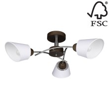 Surface-mounted chandelier METTE 3xE27/40W/230V beech - FSC certified