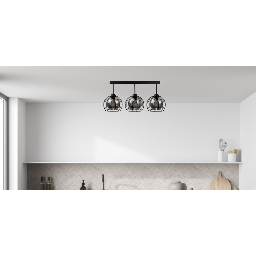 Surface-mounted chandelier SOLO BLACK 3xE27/60W/230V