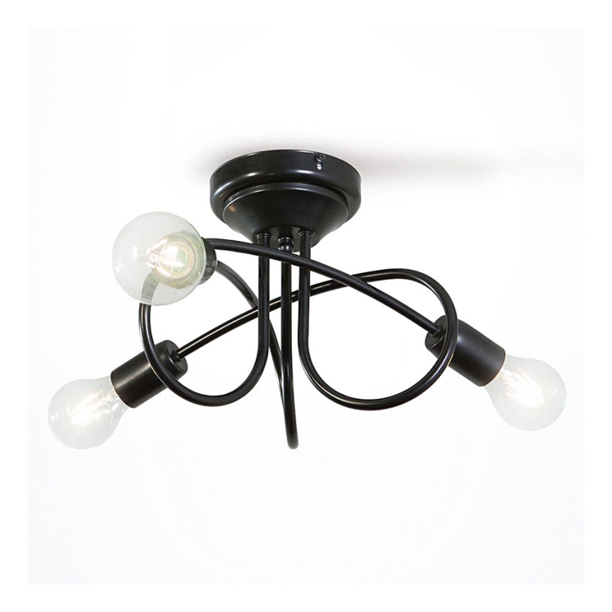 Surface-mounted chandelier STYLE 3xE27/60W/230V black