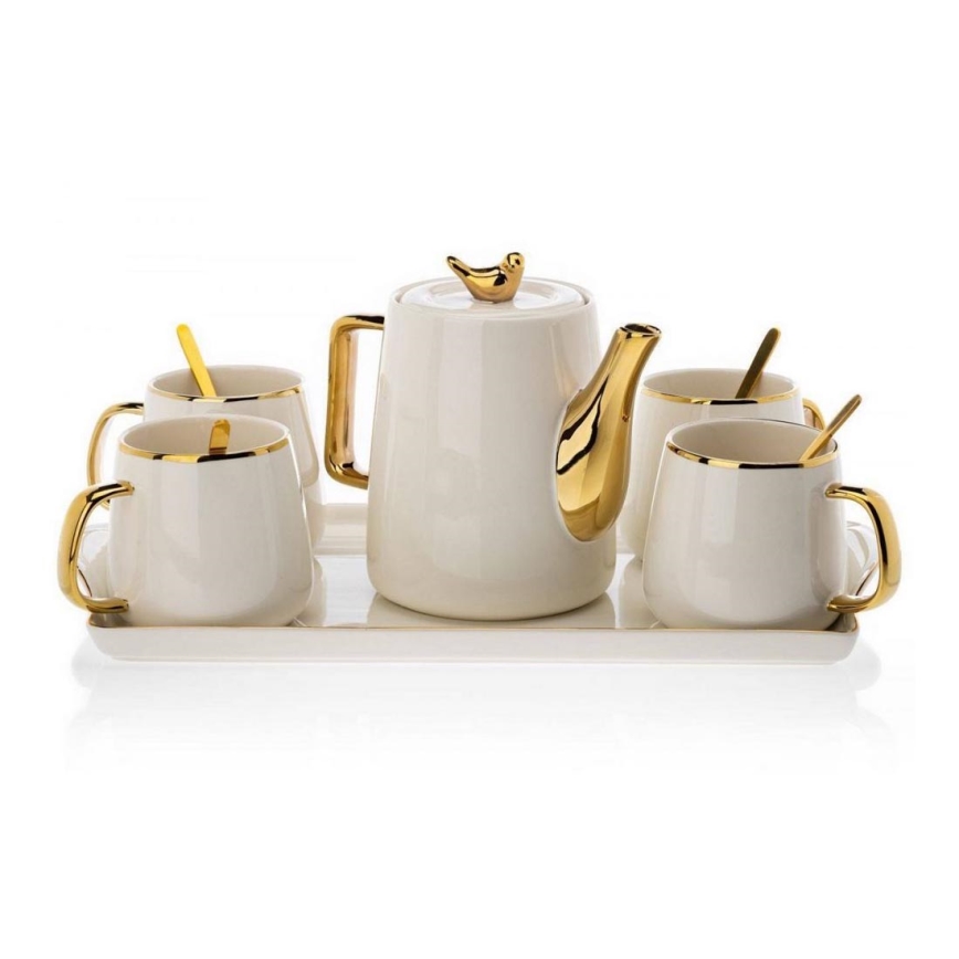 Tea service NOAH creamy/gold