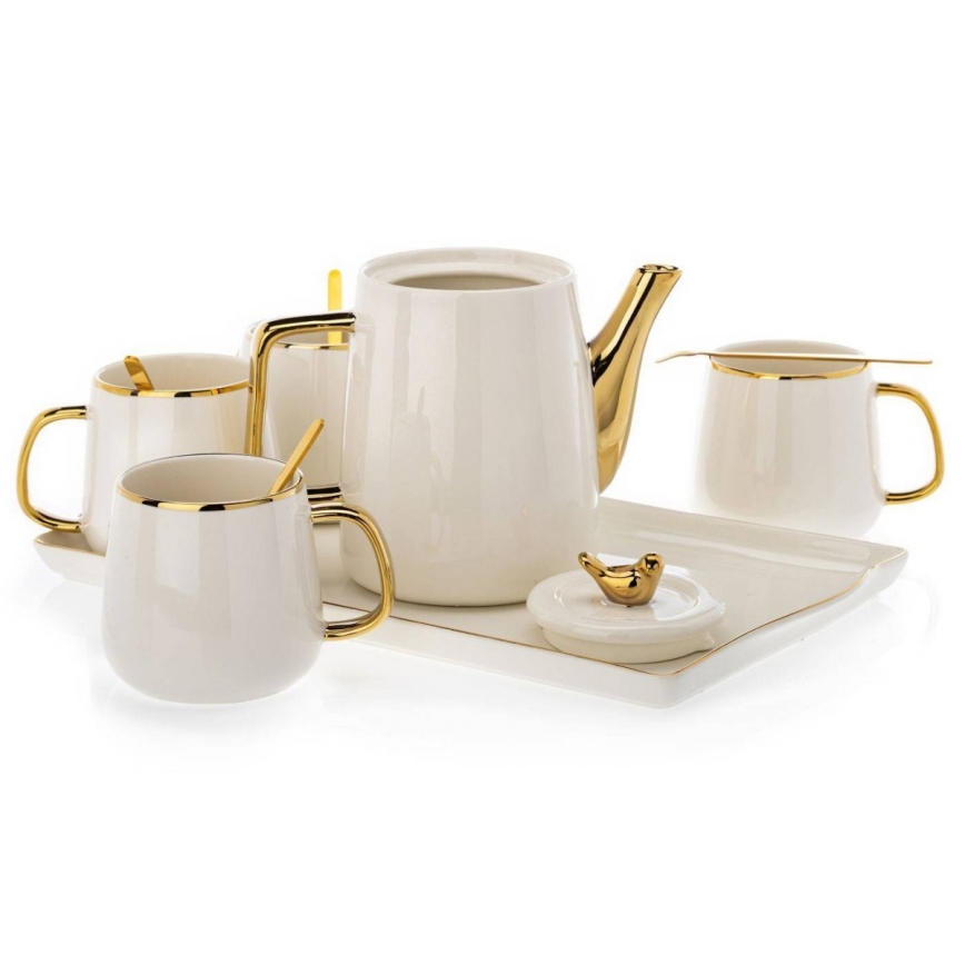 Tea service NOAH creamy/gold