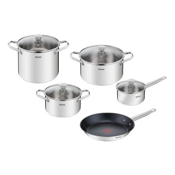 Tefal - Set of cookware 9 pcs COOK EAT stainless steel