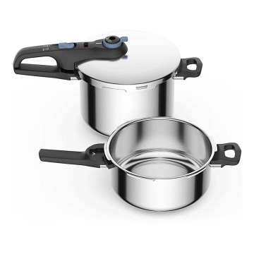 Tefal - Set of pressure cookers 4/6 l SECURE TRENDY stainless steel