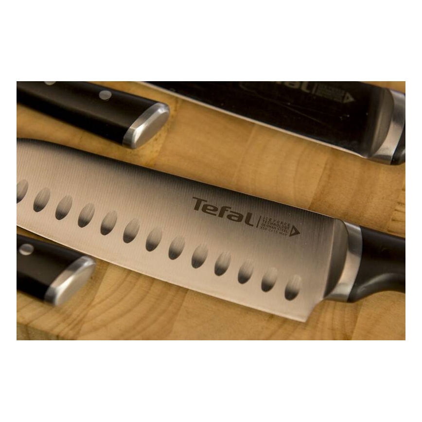 Tefal - Stainless steel knife santoku ICE FORCE 18 cm chrome/black