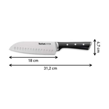 Tefal - Stainless steel knife santoku ICE FORCE 18 cm chrome/black