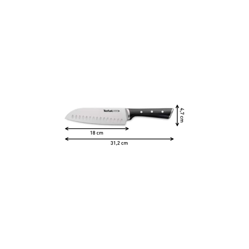 Tefal - Stainless steel knife santoku ICE FORCE 18 cm chrome/black