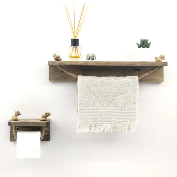 Toilet paper holder 10,5x17 cm + wall shelf 10x50 cm spruce