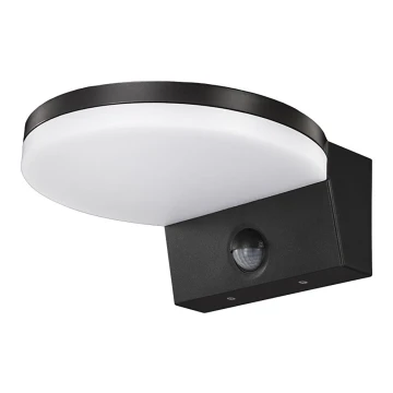 Top Light - LED Outdoor wall light with a sensor NOVARA LED/15W/230V IP65 black