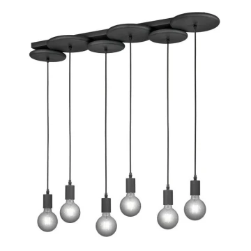 Trio - Chandelier on a string DISCUS 6xE27/28W/230V black