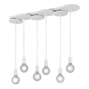 Trio - Chandelier on a string DISCUS 6xE27/28W/230V white