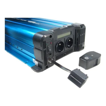 Voltage converter 2000W/12/230V + remote control