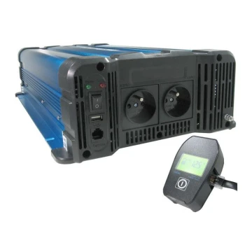 Voltage converter 4000W/24/230V + wired remote control