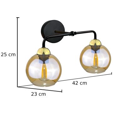 Wall light MELLE GOLD 2xE27/60W/230V