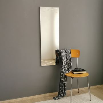 Wall mirror 105x35 cm silver