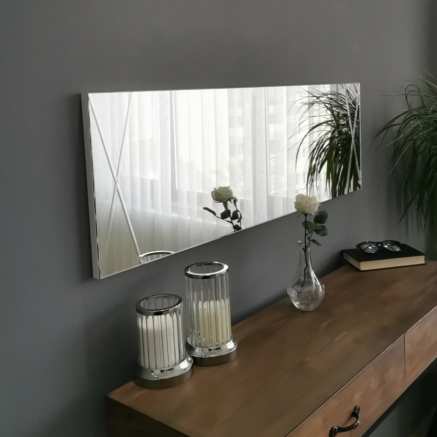 Wall mirror 105x35 cm silver