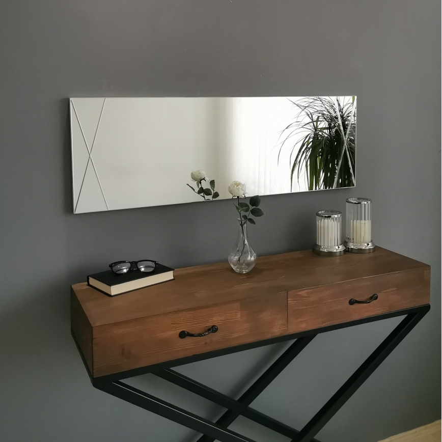 Wall mirror 105x35 cm silver