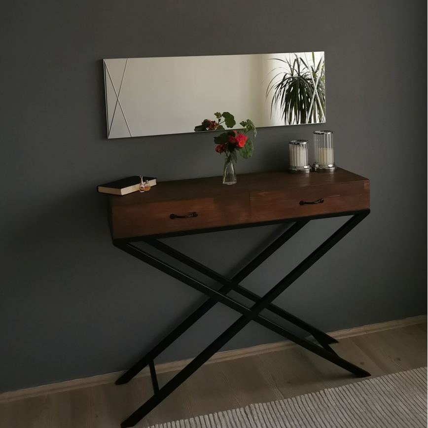 Wall mirror 105x35 cm silver