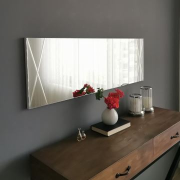 Wall mirror 105x35 cm silver