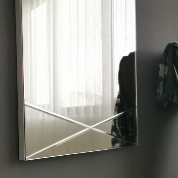 Wall mirror 105x35 cm silver