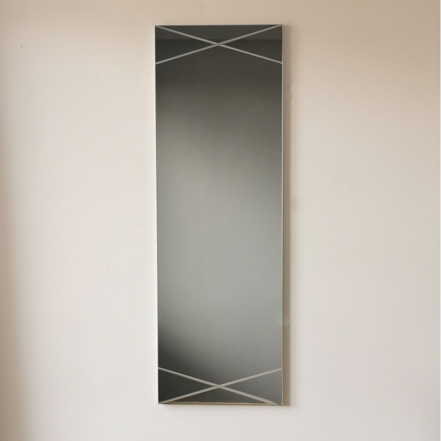 Wall mirror 105x35 cm silver