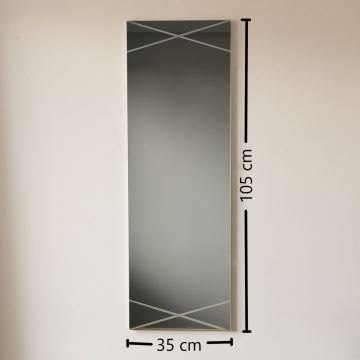 Wall mirror 105x35 cm silver