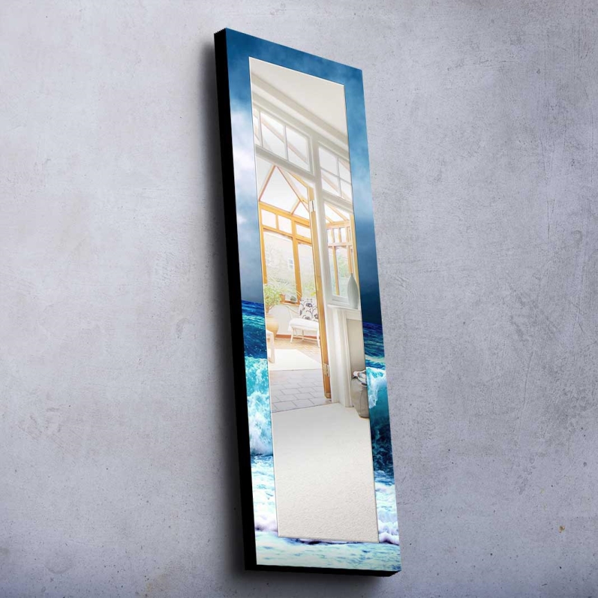 Wall mirror 120x40 cm pine/sea