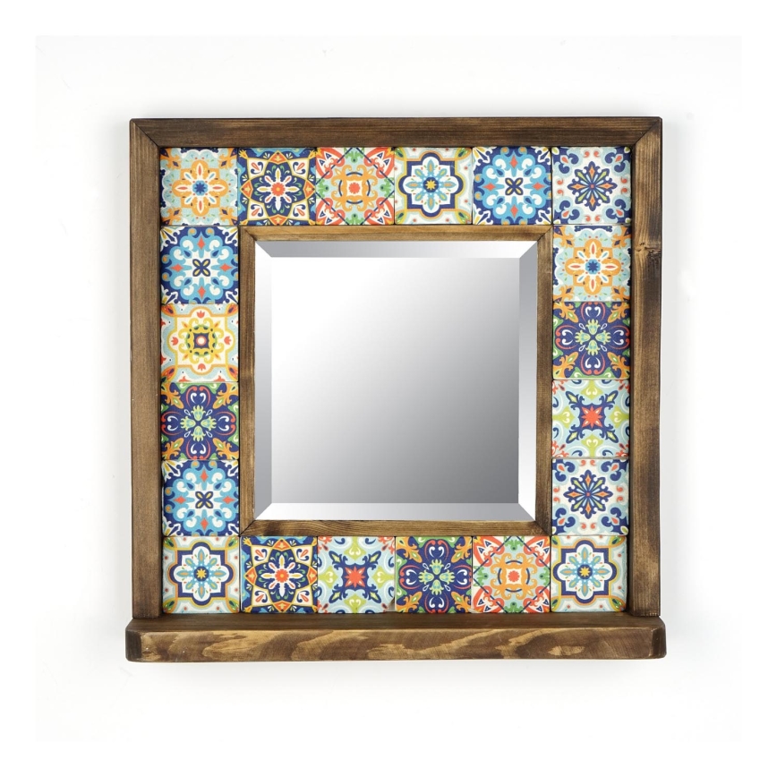 Wall mirror 33x32,5 cm pine/yellow