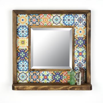 Wall mirror 33x32,5 cm pine/yellow