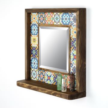 Wall mirror 33x32,5 cm pine/yellow